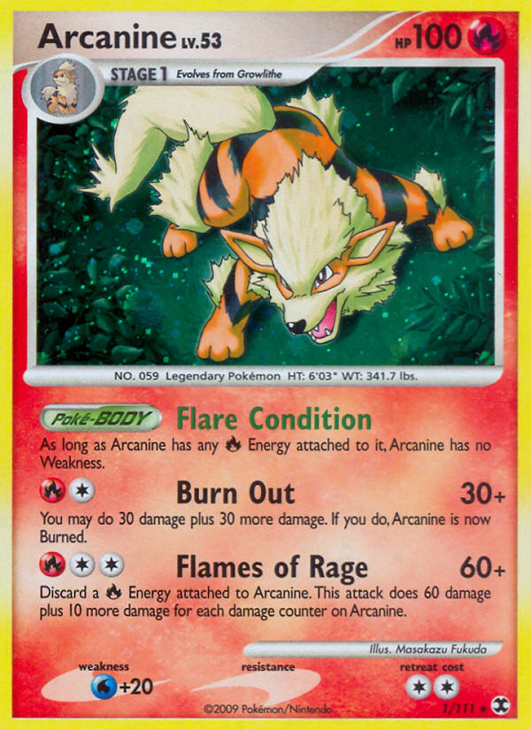 Arcanine (1/111) [Platinum: Rising Rivals] | Chromatic Games