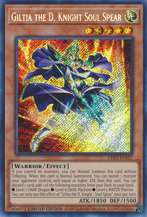 Giltia the D. Knight Soul Spear [LDS3-EN137] Secret Rare | Chromatic Games