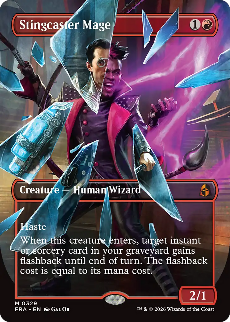 Stingcaster Mage (Borderless) (Facet Foil) [Reality Fracture] | Chromatic Games
