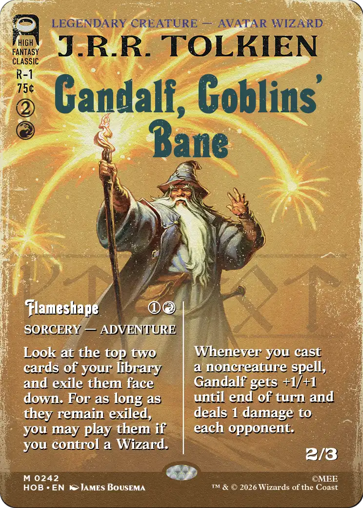 Gandalf, Goblins' Bane (Borderless) [The Hobbit] | Chromatic Games