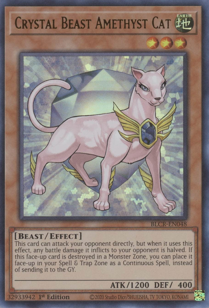 Crystal Beast Amethyst Cat [BLCR-EN048] Ultra Rare | Chromatic Games