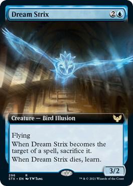 Dream Strix Extended Art 296 (Strixhaven: School of Mages)  | Chromatic Games
