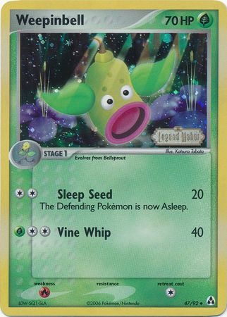 Weepinbell (47/92) (Stamped) [EX: Legend Maker] | Chromatic Games