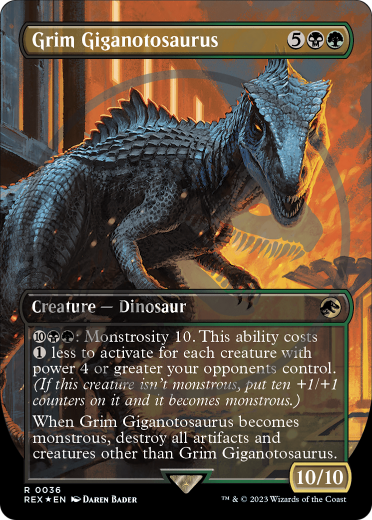 Grim Giganotosaurus (Emblem) (Borderless) [Jurassic World Collection Tokens] | Chromatic Games