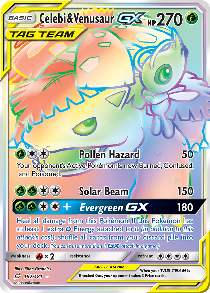 Celebi & Venusaur GX (182/181) [Sun & Moon: Team Up] | Chromatic Games