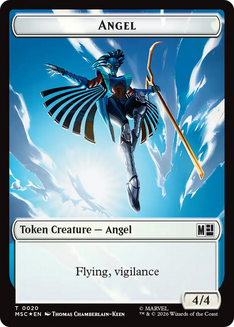 Angel (020) // Vibranium (031) Double-Sided Token (Surge Foil) [Marvel Super Heroes Commander Tokens] | Chromatic Games