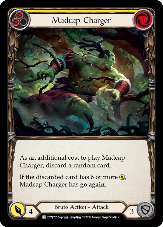 Madcap Charger (Yellow) [DYN017] (Dynasty)  Rainbow Foil | Chromatic Games