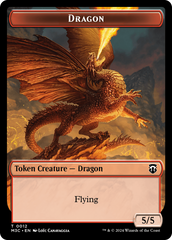 Dragon // Copy Double-Sided Token [Modern Horizons 3 Commander Tokens] | Chromatic Games