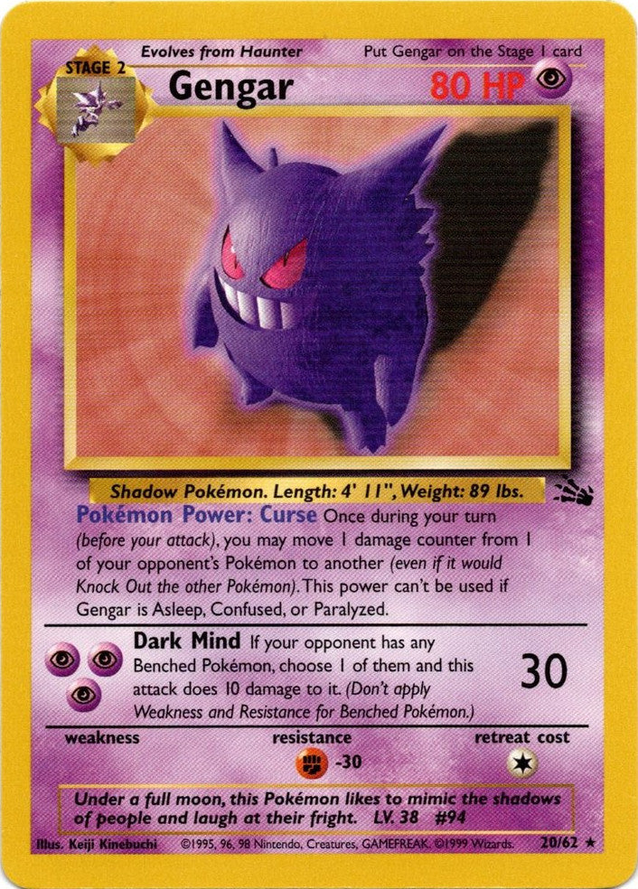 Gengar (20/62) [Fossil Unlimited] | Chromatic Games