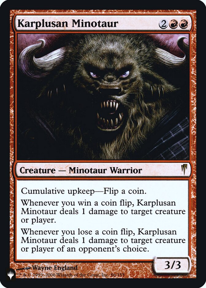 Karplusan Minotaur [Secret Lair: Heads I Win, Tails You Lose] | Chromatic Games