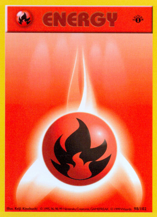 Fire Energy (98/102) (Shadowless) [Base Set 1st Edition] | Chromatic Games