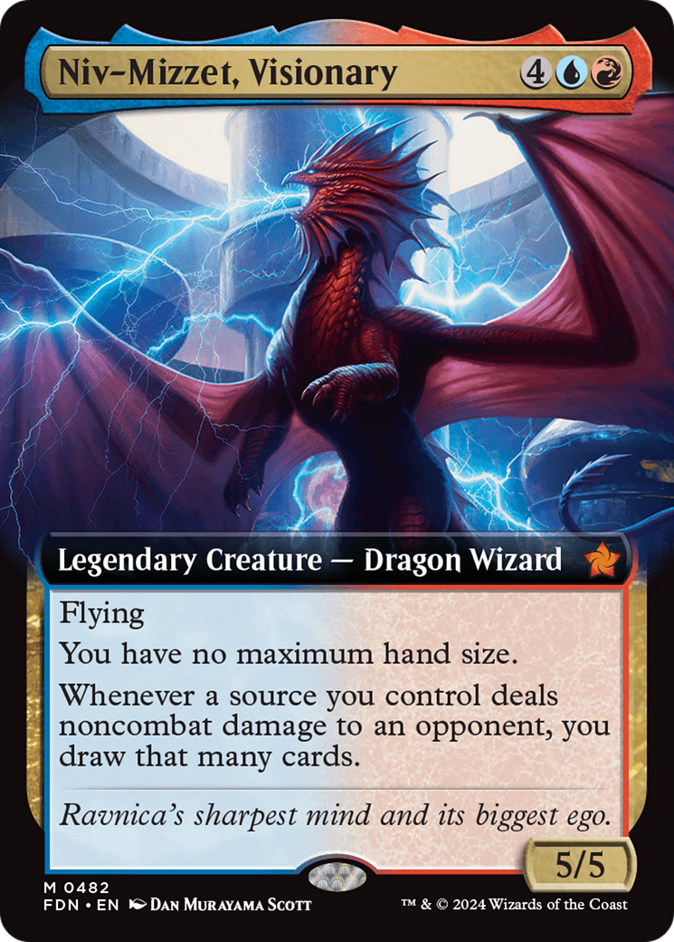 Niv-Mizzet, Visionary (Extended Art) [Foundations] | Chromatic Games