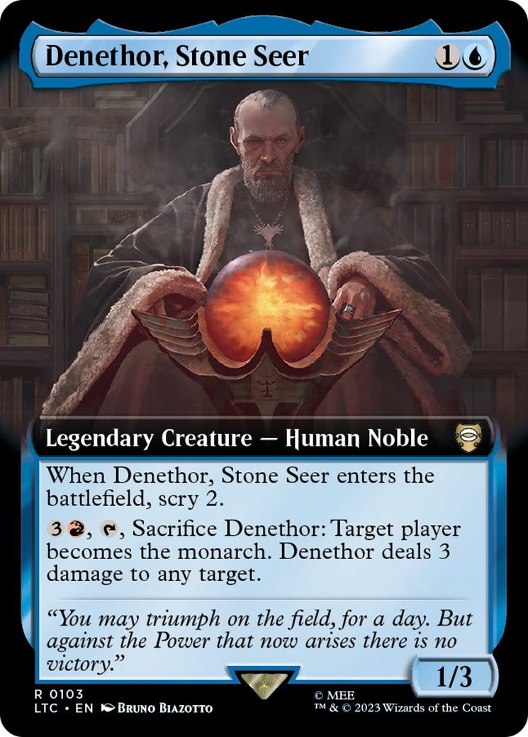 Denethor, Stone Seer (Extended Art) [The Lord of the Rings: Tales of Middle-Earth Commander] | Chromatic Games