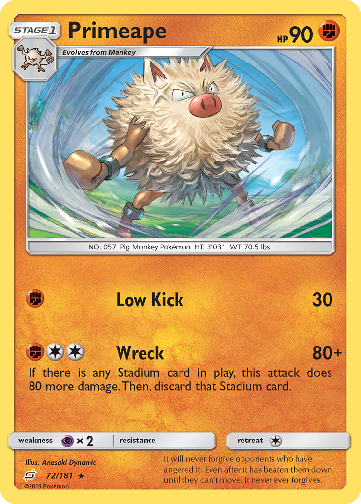 Primeape (72/181) [Sun & Moon: Team Up] | Chromatic Games