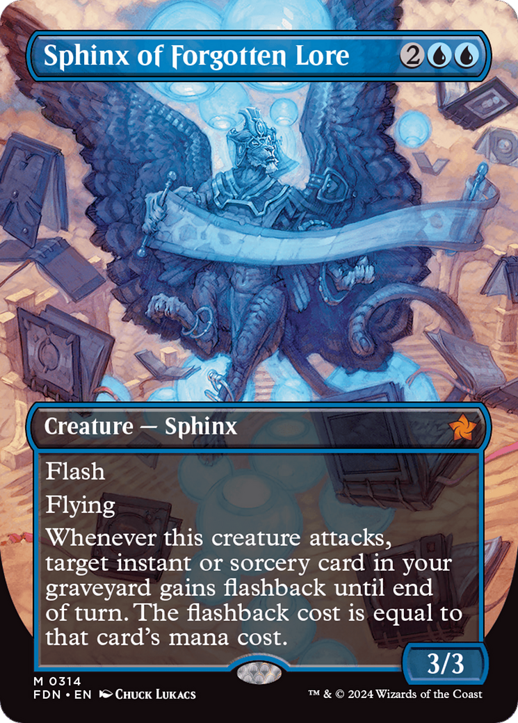 Sphinx of Forgotten Lore (Borderless) [Foundations] | Chromatic Games