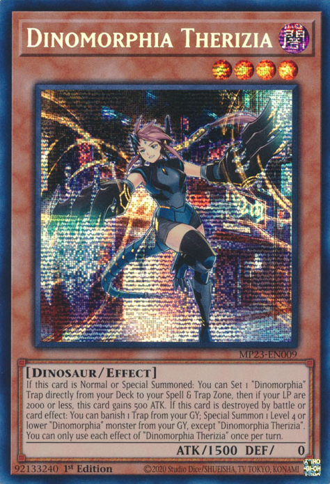 Dinomorphia Therizia [MP23-EN009] Prismatic Secret Rare | Chromatic Games