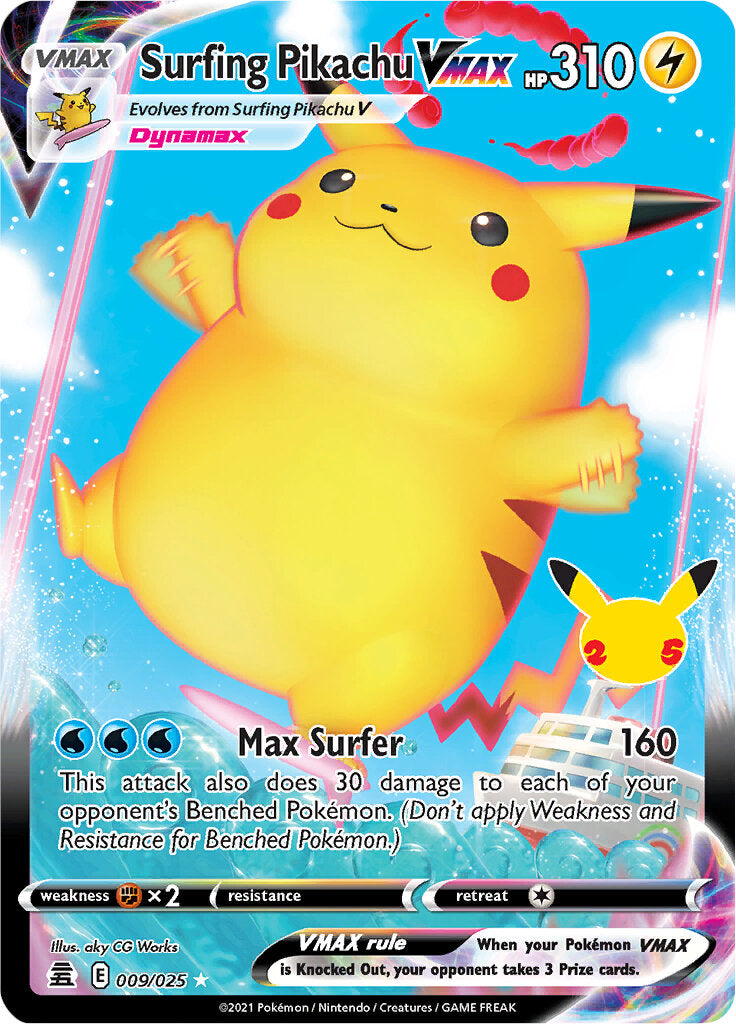 Surfing Pikachu VMAX (009/025) [Celebrations: 25th Anniversary] | Chromatic Games