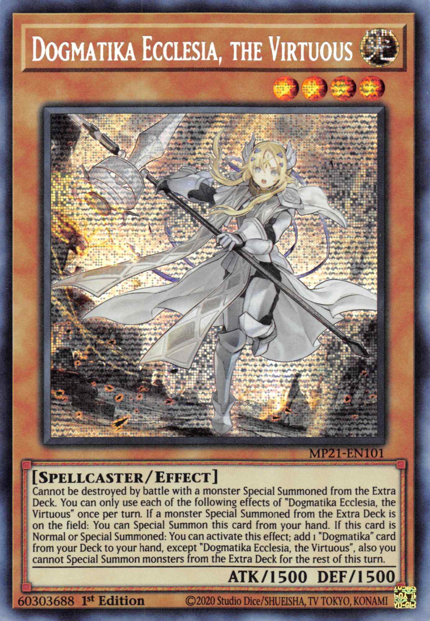 Dogmatika Ecclesia, the Virtuous [MP21-EN101] Prismatic Secret Rare | Chromatic Games