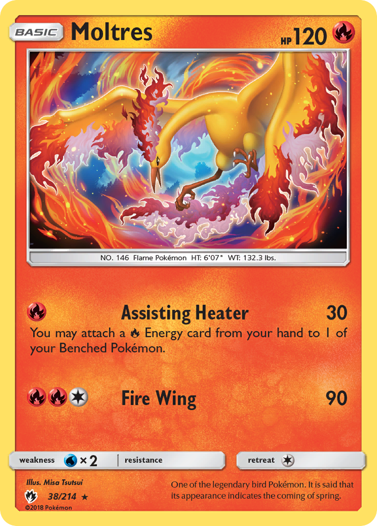 Moltres (38/214) (Reverse Holo) [Sun & Moon: Lost Thunder] | Chromatic Games
