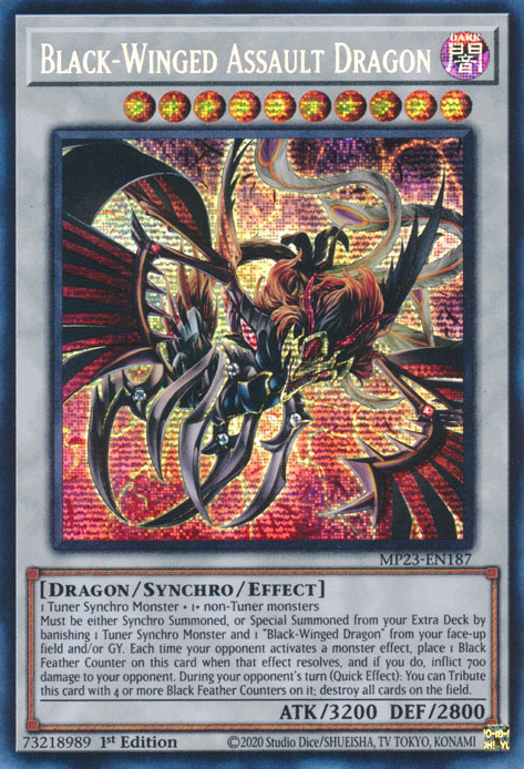 Black-Winged Assault Dragon [MP23-EN187] Prismatic Secret Rare | Chromatic Games