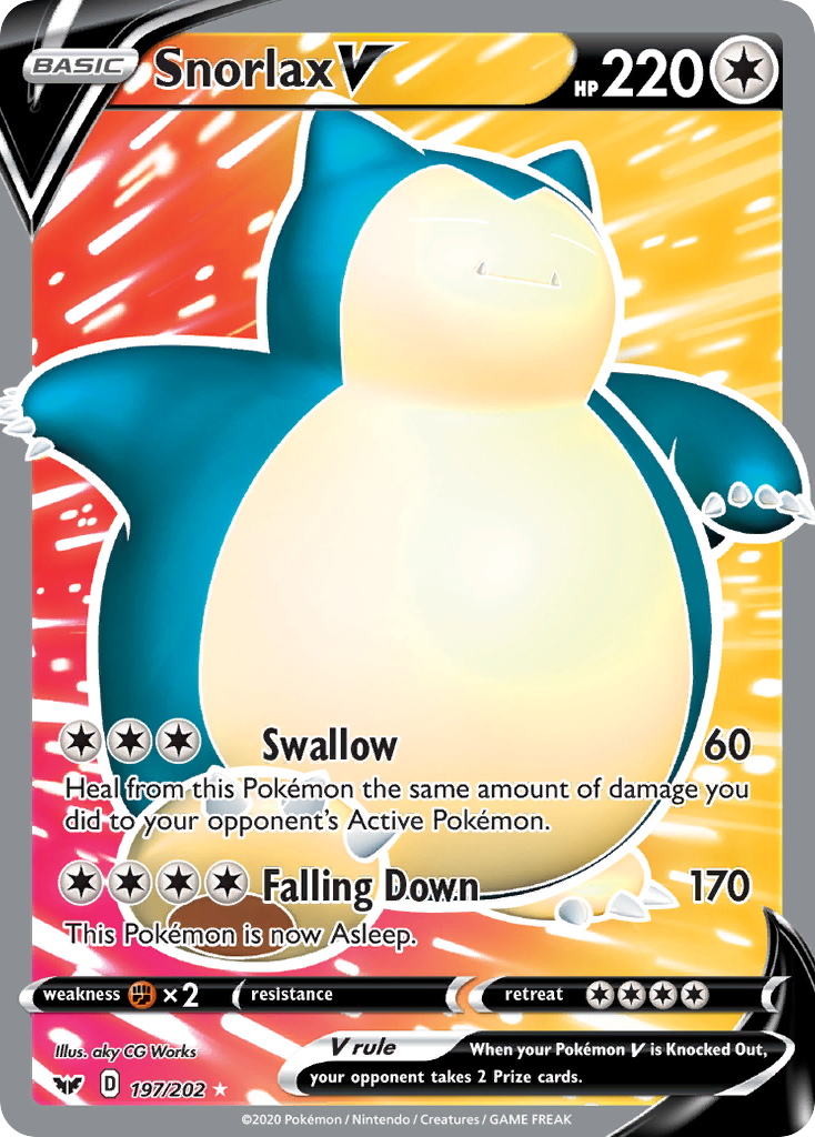 Snorlax V (197/202) [Sword & Shield: Base Set] | Chromatic Games