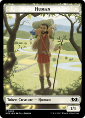 Human // Food (0012) Double-Sided Token [Wilds of Eldraine Tokens] | Chromatic Games