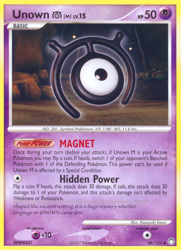 Unown M (66/123) [Diamond & Pearl: Mysterious Treasures] | Chromatic Games