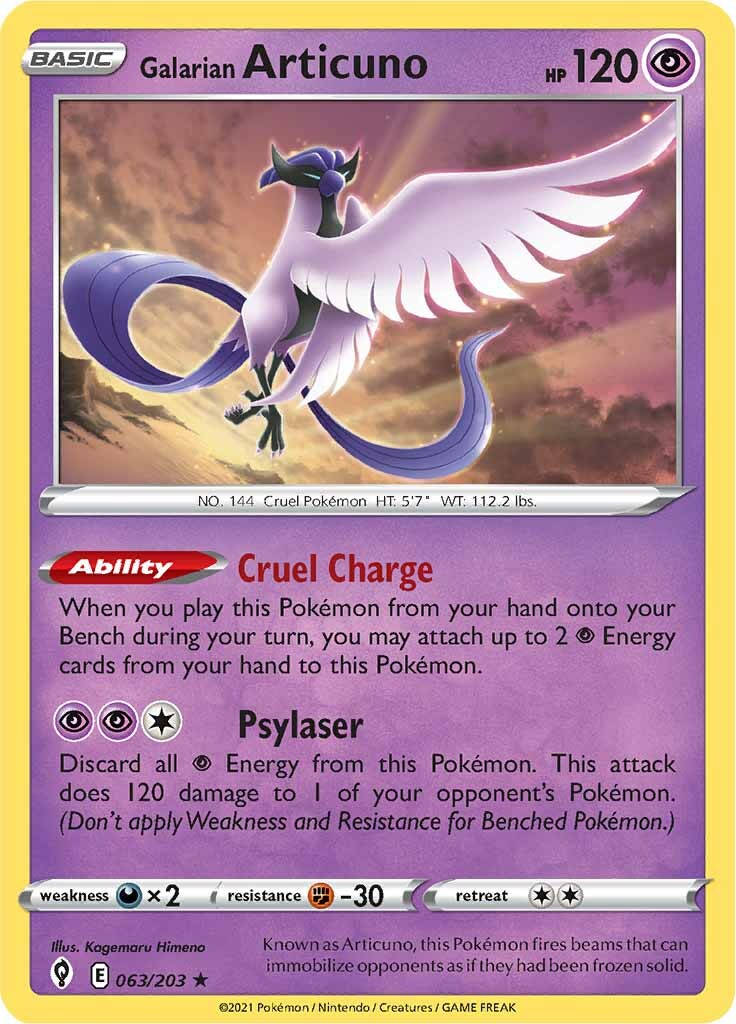 Galarian Articuno (063/203) (Theme Deck Exclusive) [Sword & Shield: Evolving Skies] | Chromatic Games