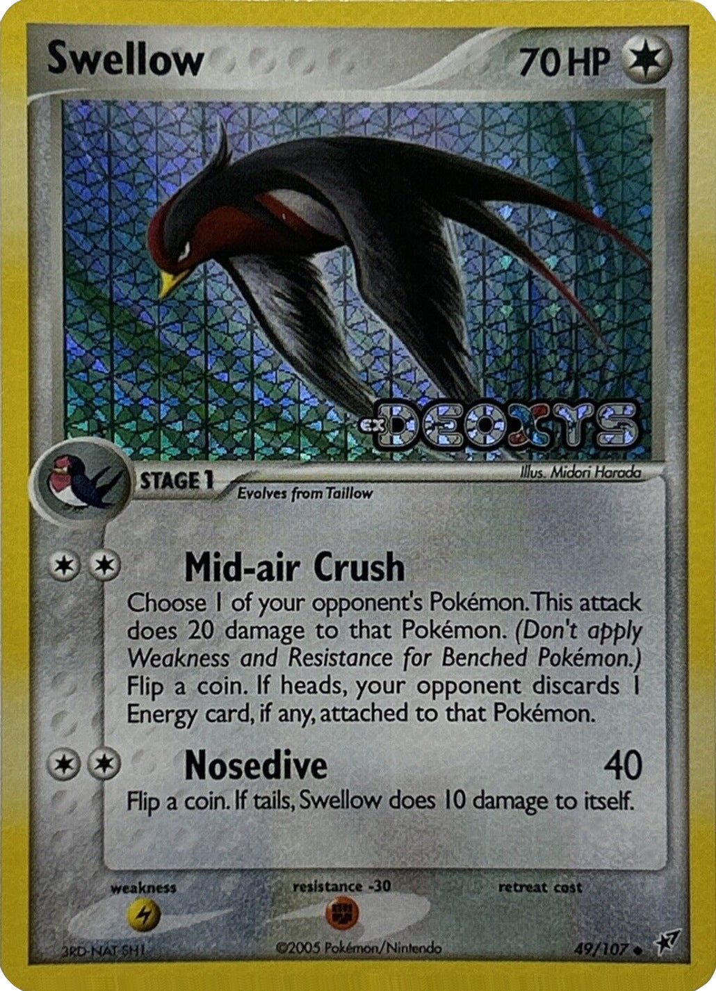 Swellow (49/107) (Stamped) [EX: Deoxys] | Chromatic Games