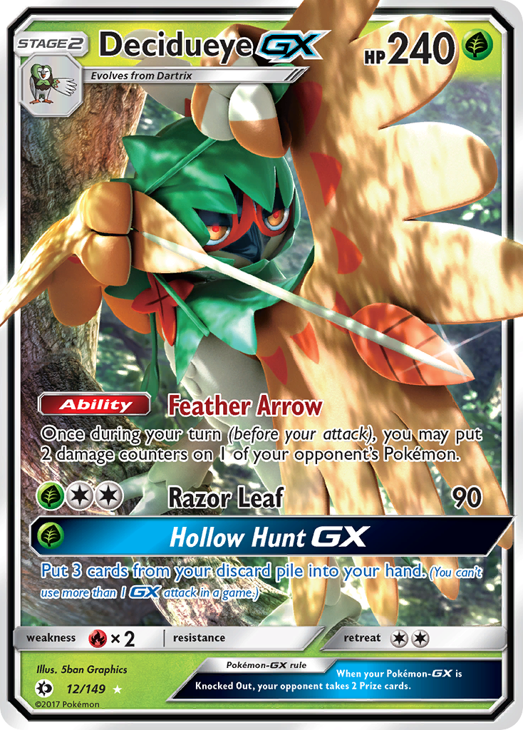 Decidueye GX (12/149) [Sun & Moon: Base Set] | Chromatic Games