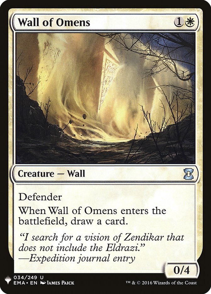 Wall of Omens [Mystery Booster] | Chromatic Games