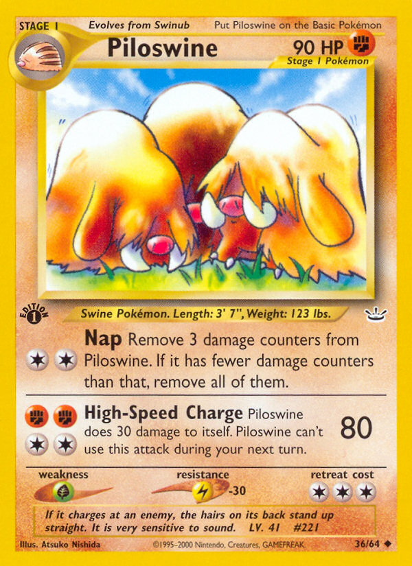 Piloswine (36/64) [Neo Revelation 1st Edition] | Chromatic Games