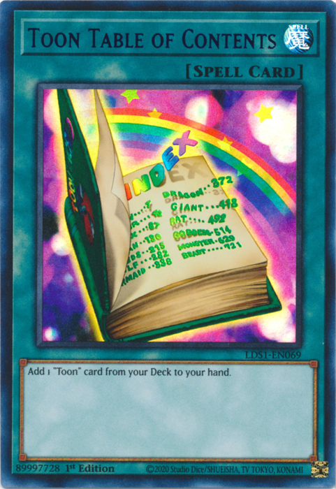 Toon Table of Contents (Purple) [LDS1-EN069] Ultra Rare | Chromatic Games