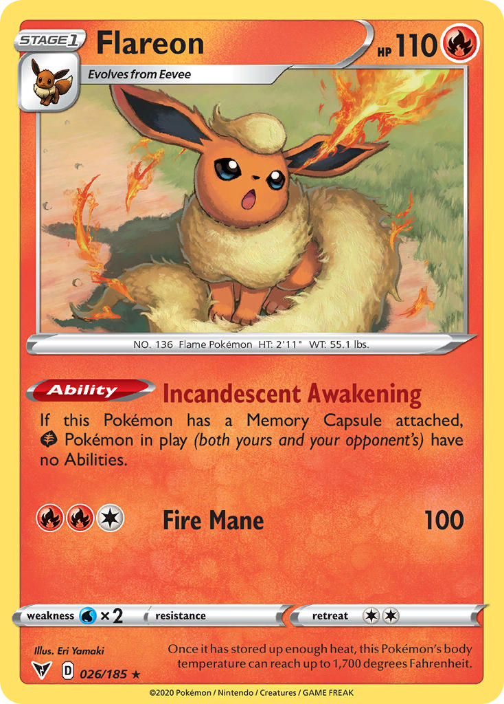 Flareon (026/185) [Sword & Shield: Vivid Voltage] | Chromatic Games
