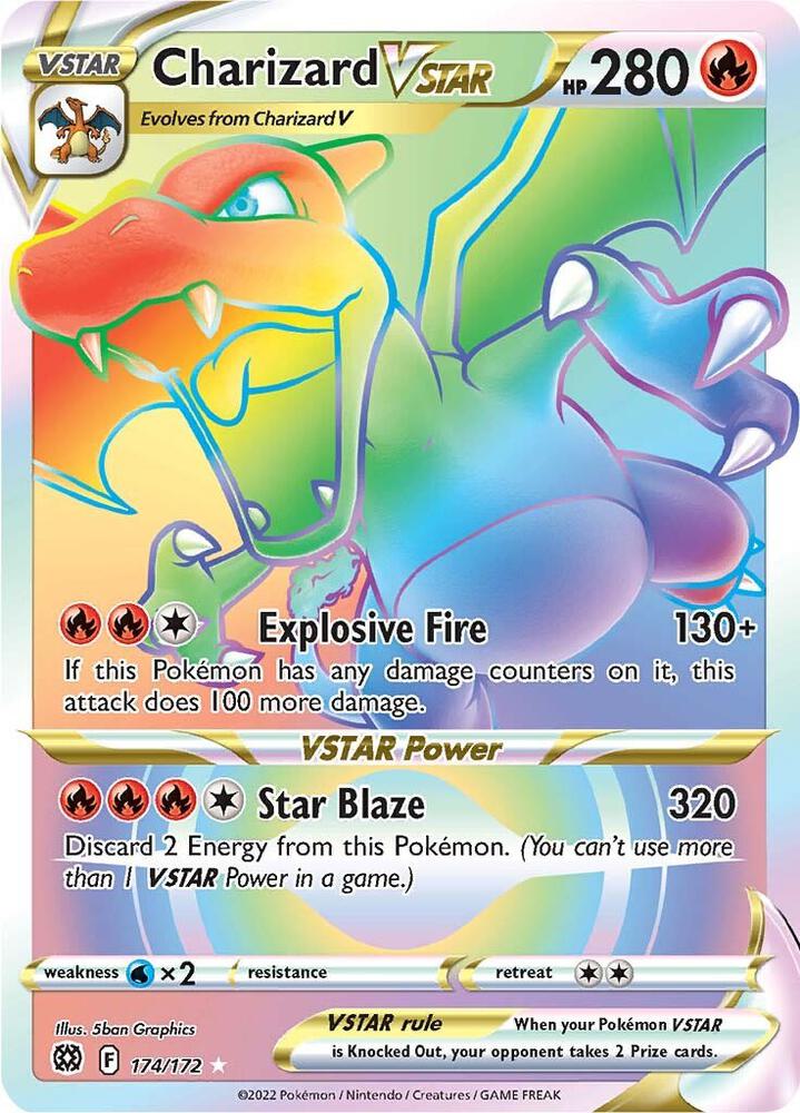 Charizard VSTAR Secret 174/172 (SWSH09: Brilliant Stars)  - Holofoil | Chromatic Games