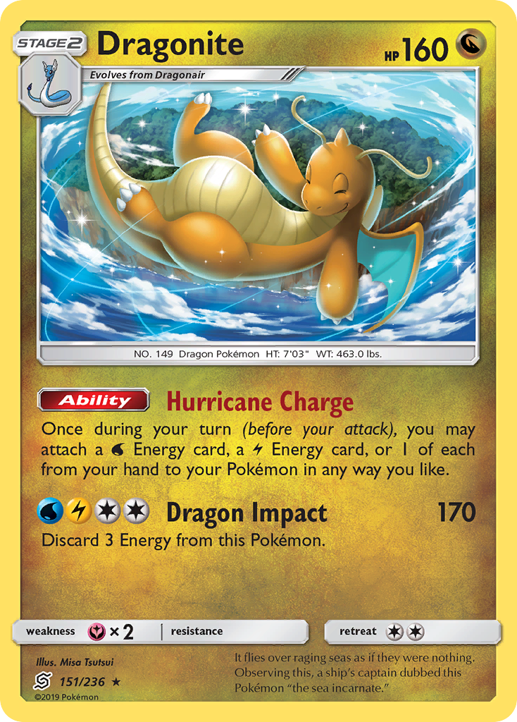 Dragonite (151/236) (Cosmos Holo) [Sun & Moon: Unified Minds] | Chromatic Games