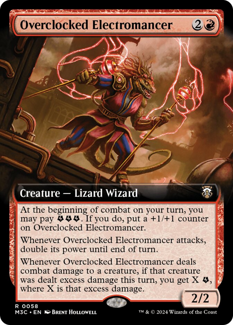 Overclocked Electromancer (Extended Art) (Ripple Foil) [Modern Horizons 3 Commander] | Chromatic Games