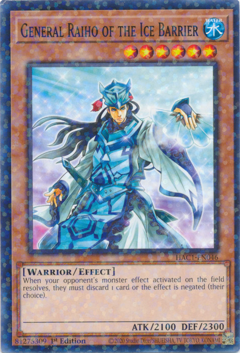 General Raiho of the Ice Barrier (Duel Terminal) [HAC1-EN046] Common | Chromatic Games