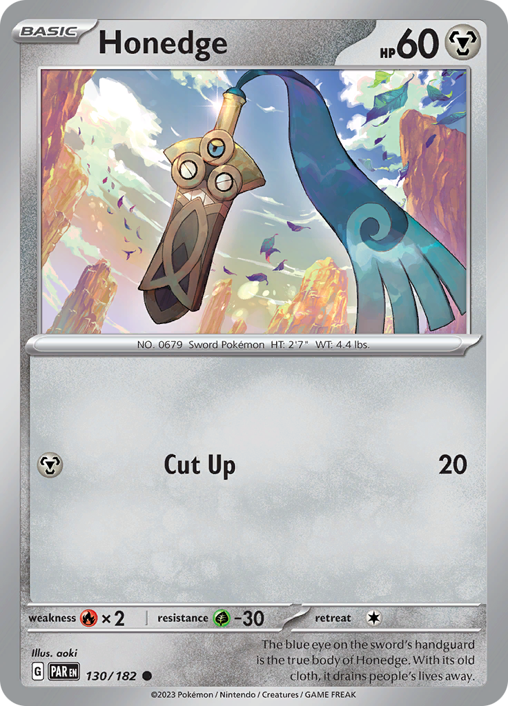 Honedge (130/182) [Scarlet & Violet: Paradox Rift] | Chromatic Games