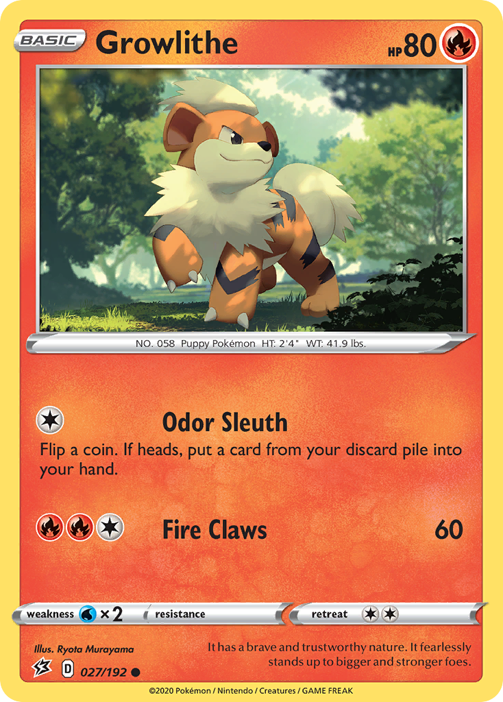 Growlithe (027/192) [Sword & Shield: Rebel Clash] | Chromatic Games