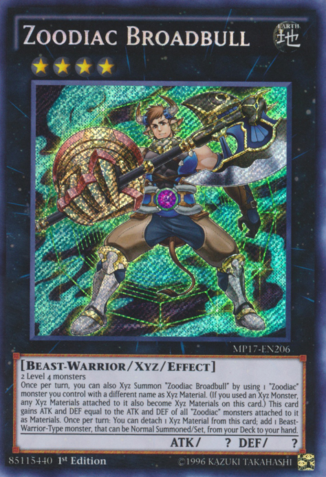 Zoodiac Broadbull [MP17-EN206] Secret Rare | Chromatic Games