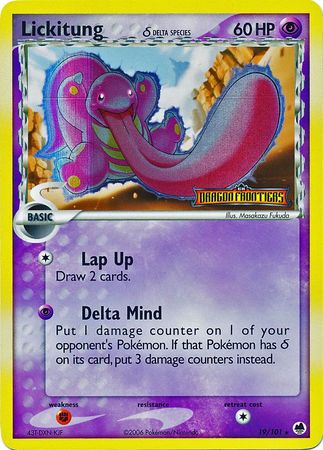 Lickitung (19/101) (Delta Species) (Stamped) [EX: Dragon Frontiers] | Chromatic Games