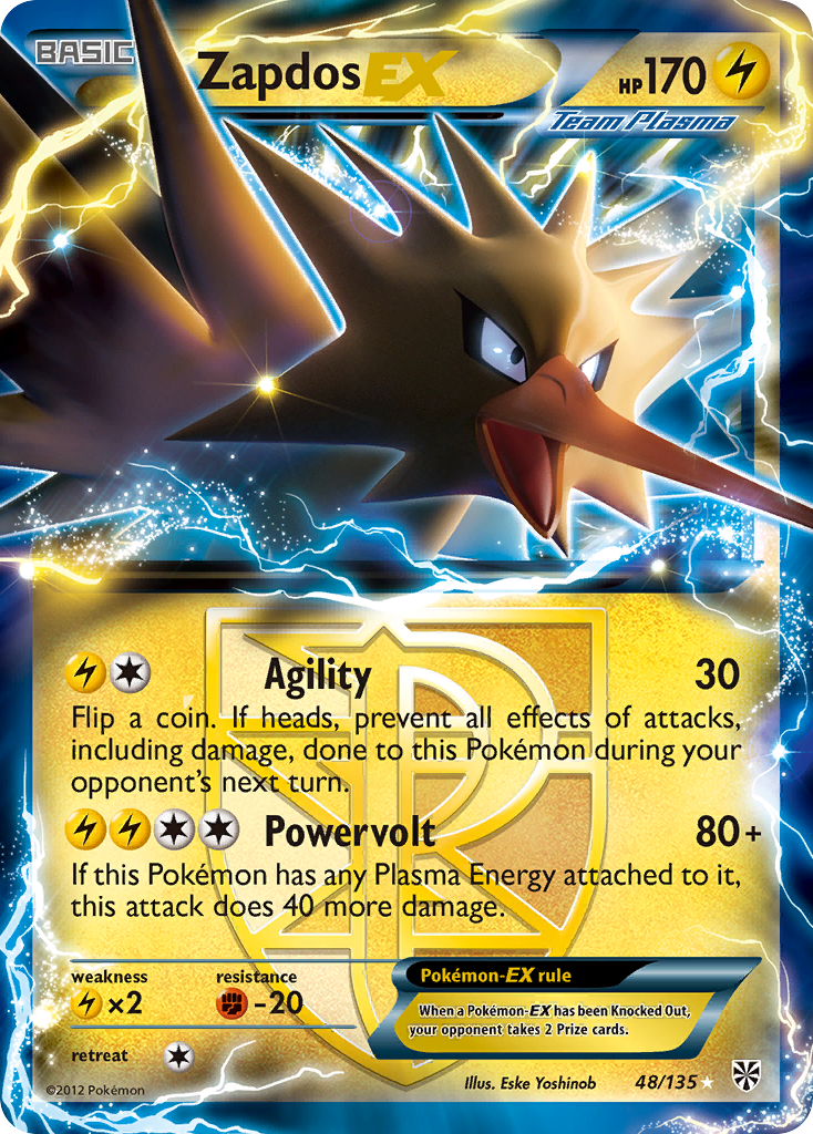 Zapdos EX (48/135) [Black & White: Plasma Storm] | Chromatic Games