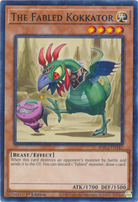 The Fabled Kokkator (Duel Terminal) [HAC1-EN142] Common | Chromatic Games