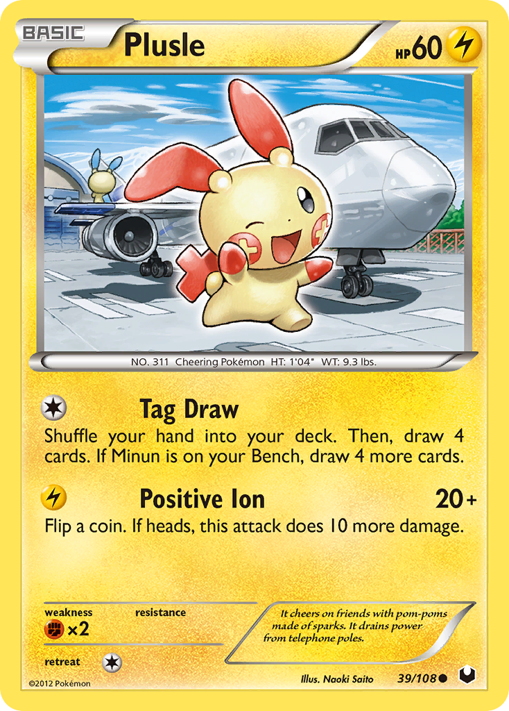 Plusle (39/108) [Black & White: Dark Explorers] | Chromatic Games