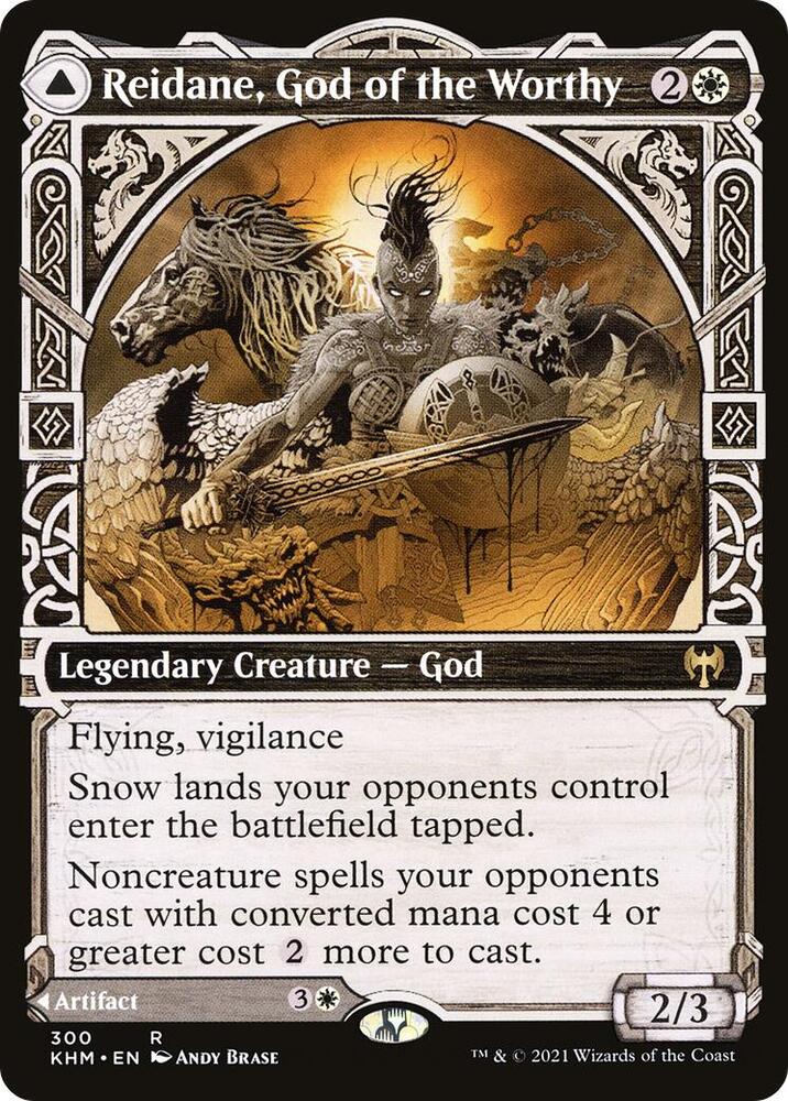Reidane, God of the Worthy // Valkmira, Protector's Shield 300/285 (Kaldheim)  - Showcase | Chromatic Games