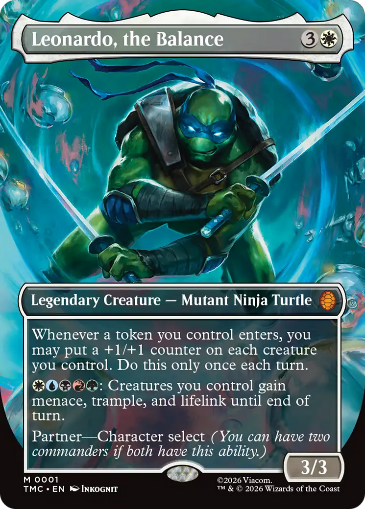 Leonardo, the Balance (Borderless) [Teenage Mutant Ninja Turtles Commander] | Chromatic Games