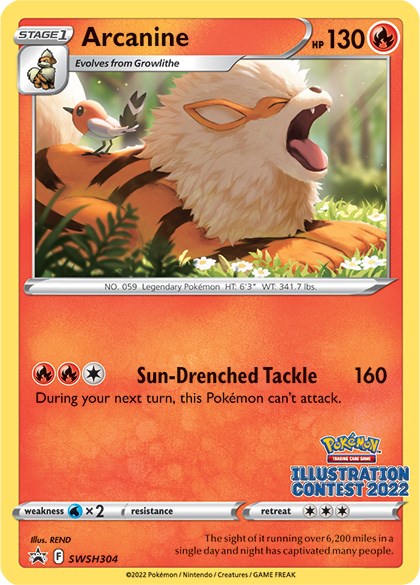 Arcanine (SWSH304) (Illustration Contest 2022) [Sword & Shield: Black Star Promos] | Chromatic Games