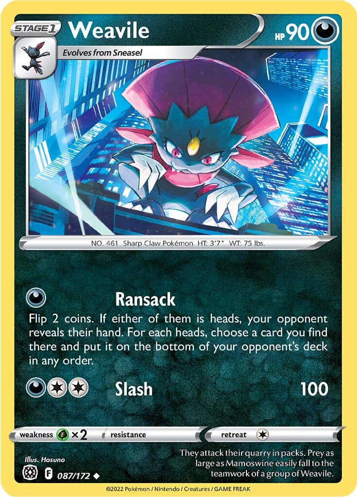 Weavile (087/172) [Sword & Shield: Brilliant Stars] | Chromatic Games