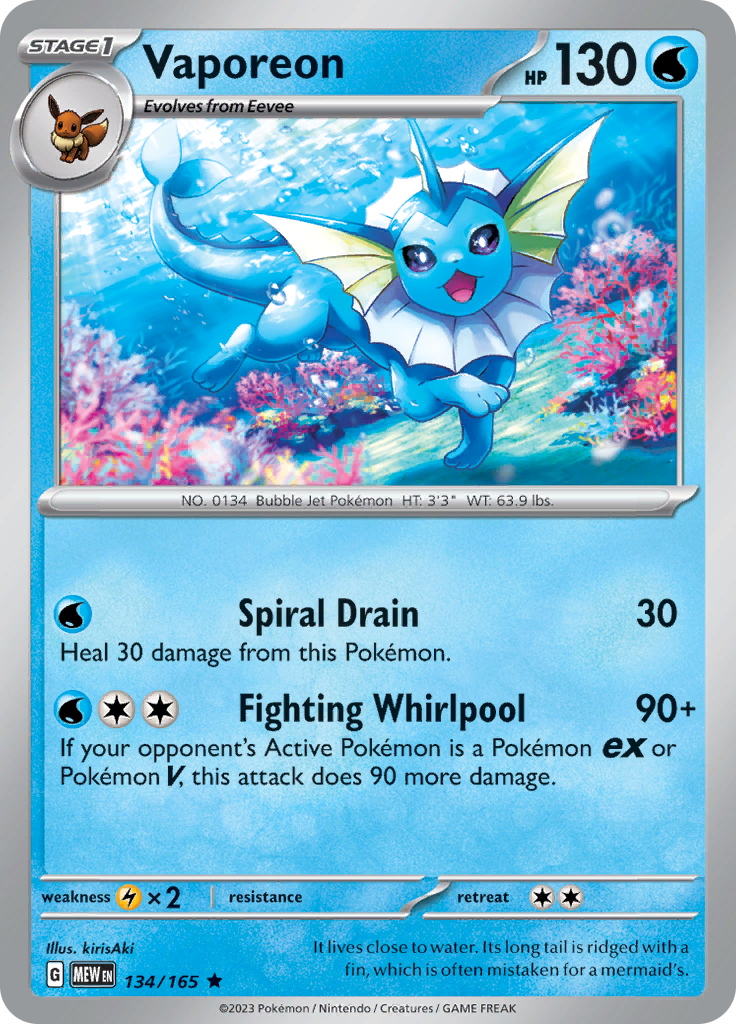 Vaporeon (134/165) [Scarlet & Violet: 151] | Chromatic Games